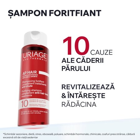 Sampon fortifiant impotriva caderii parului AP Hair, 200 ml, Uriage 721903