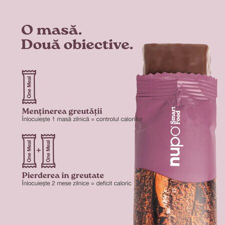 Baton cu aroma de brownie cruch One Meal, 60 g, Nupo 724404