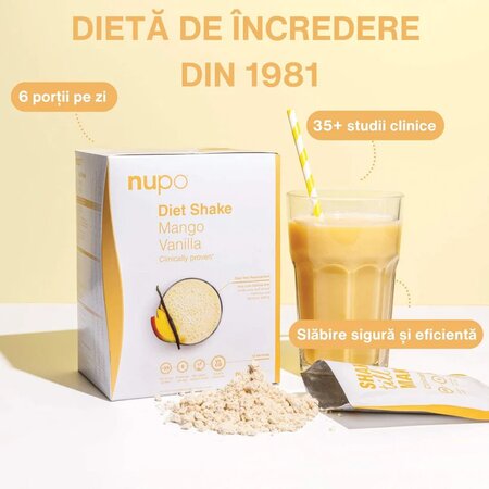 Shake cu aroma de mango si vanilie Diet Shake, 12 plicuri, Nupo 724394