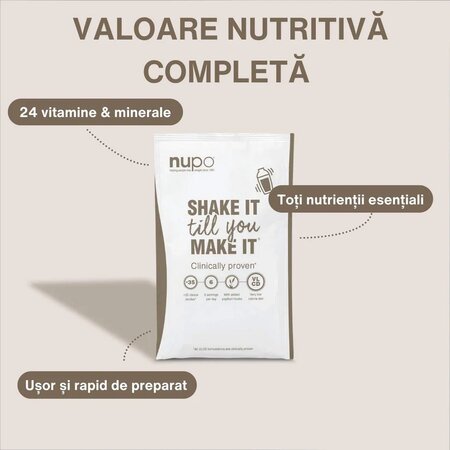 Caffe Latte Diet Shake, 12 plicuri x 32 g, Nupo 724386