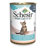 Hrana umeda cu ton si aloe pentru pisici Kitten Care, 140 g, Schesir