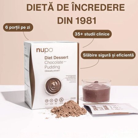 Budinca de ciocolata Diet Dessert, 12 plicuri x 32 g, Nupo 724367