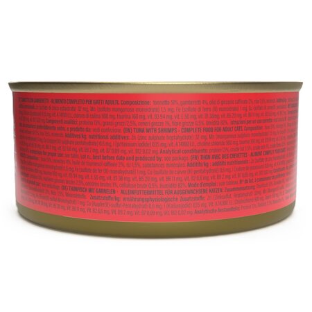 Hrana umeda cu ton si creveti in jeleu pentru pisici Complete Nutrition, 140 g, Schesir 722190