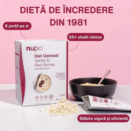 Ovaz cu fructe de padure si vanilie Diet Oatmeal, 12 plicuri x 32 g, Nupo 724427