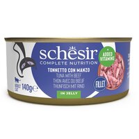 Hrana umeda cu ton si vita in jeleu pentru pisici Complete Nutrition, 140 g, Schesir