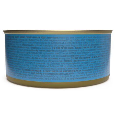 Hrana umeda cu ton si sardine in jeleu pentru pisici Complete Nutrition, 140 g, Schesir 722211