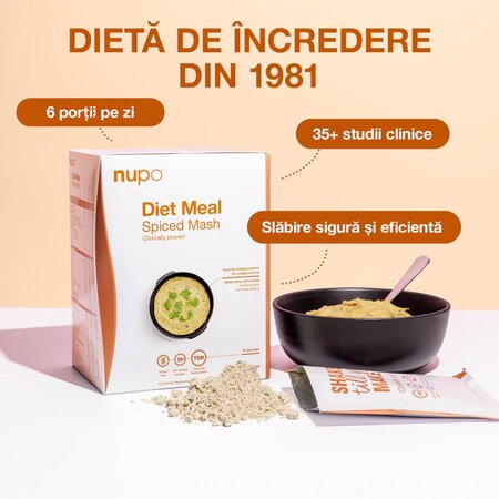 Piure picant Diet Meal, 12 plicuri x 34 g, Nupo 724363