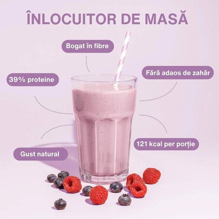 Shake cu afine si zmeura Diet Shake, 12 plicuri x 32 g, Nupo 724356