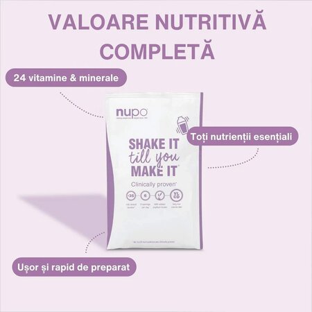 Shake cu afine si zmeura Diet Shake, 12 plicuri x 32 g, Nupo 724357