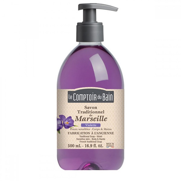 Sapun traditional de Marsilia cu parfum de Violete, 500 ml, Le Comptoir du Bain