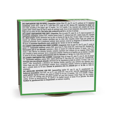 Hrana umeda cu pui si aloe in jeleu pentru caini Puppy, 150 g, Schesir 722364