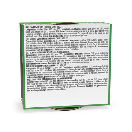 Hrana umeda cu pui in jeleu pentru caini, 150 g, Schesir 722421