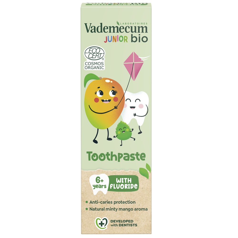 Pasta de dinti pentru copii cu menta si mango, 50 ml, Vademecum