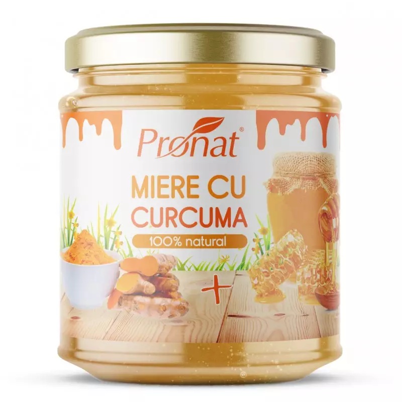 Miere cu curcuma, 220 g, Pronat