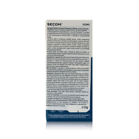 Turmeric Phytosome Prosorb Solaray, 500 mg, 30 capsule vegetale, Secom 727217