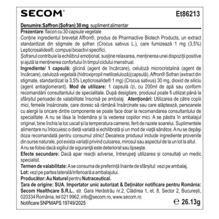 Sofran Solaray, 30 mg, 100 capsule vegetale, Secom 722816