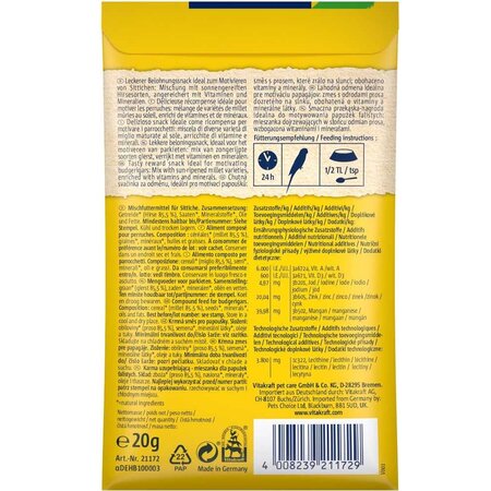 Vitamine cu lecitina pentru perusi Sprech Perlen, 20 g, Vitakraft 722859
