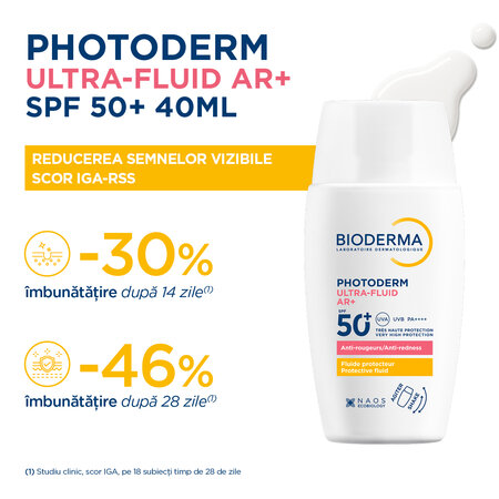 Fluid cu protective solara SPF50+ Photoderm Ultra AR+, 40 ml, Bioderma 723107