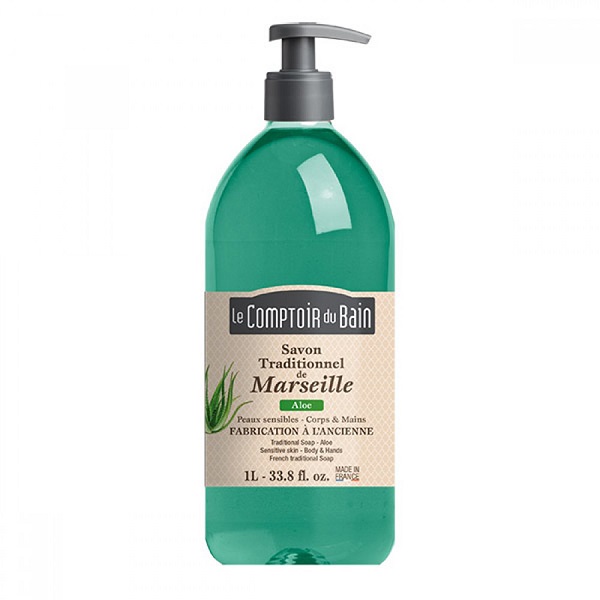 Sapun traditional de Marsilia cu parfum de Aloe, 1000 ml, Le Comptoir du Bain