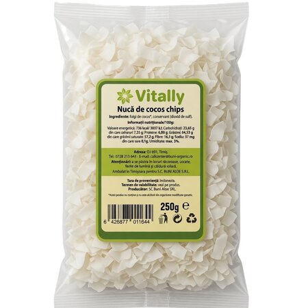 Nuca de cocos chips, 250 g, Vitally 723572