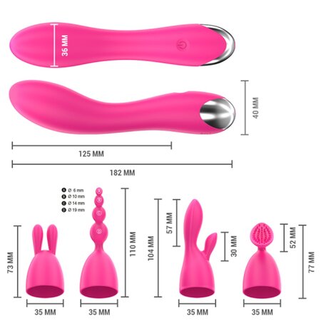 Vibrator roz cu capete interschimbabile Cher, 1 bucata, Intense 723707