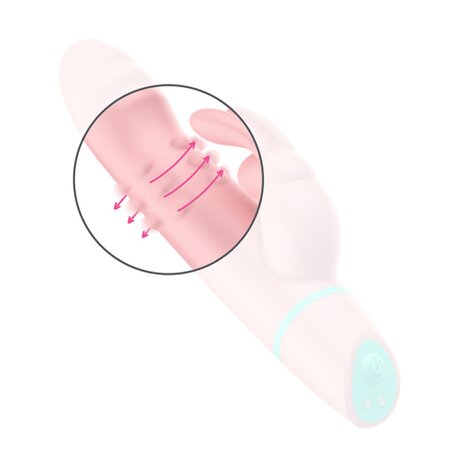 Vibrator rabbit cu rotatii si oscilatii Baby Pink Alvin, 1 bucata, Intense 723711