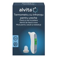 Termometru cu infrarosu pentru ureche, 1 bucata, Alvita