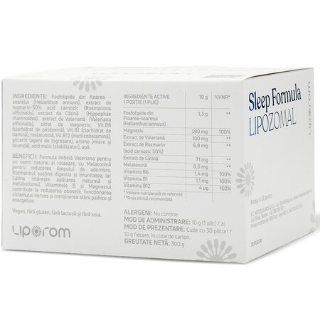 Sleep Formula Lipozomal, 30 plicuri x 10 g, Liporom 724010