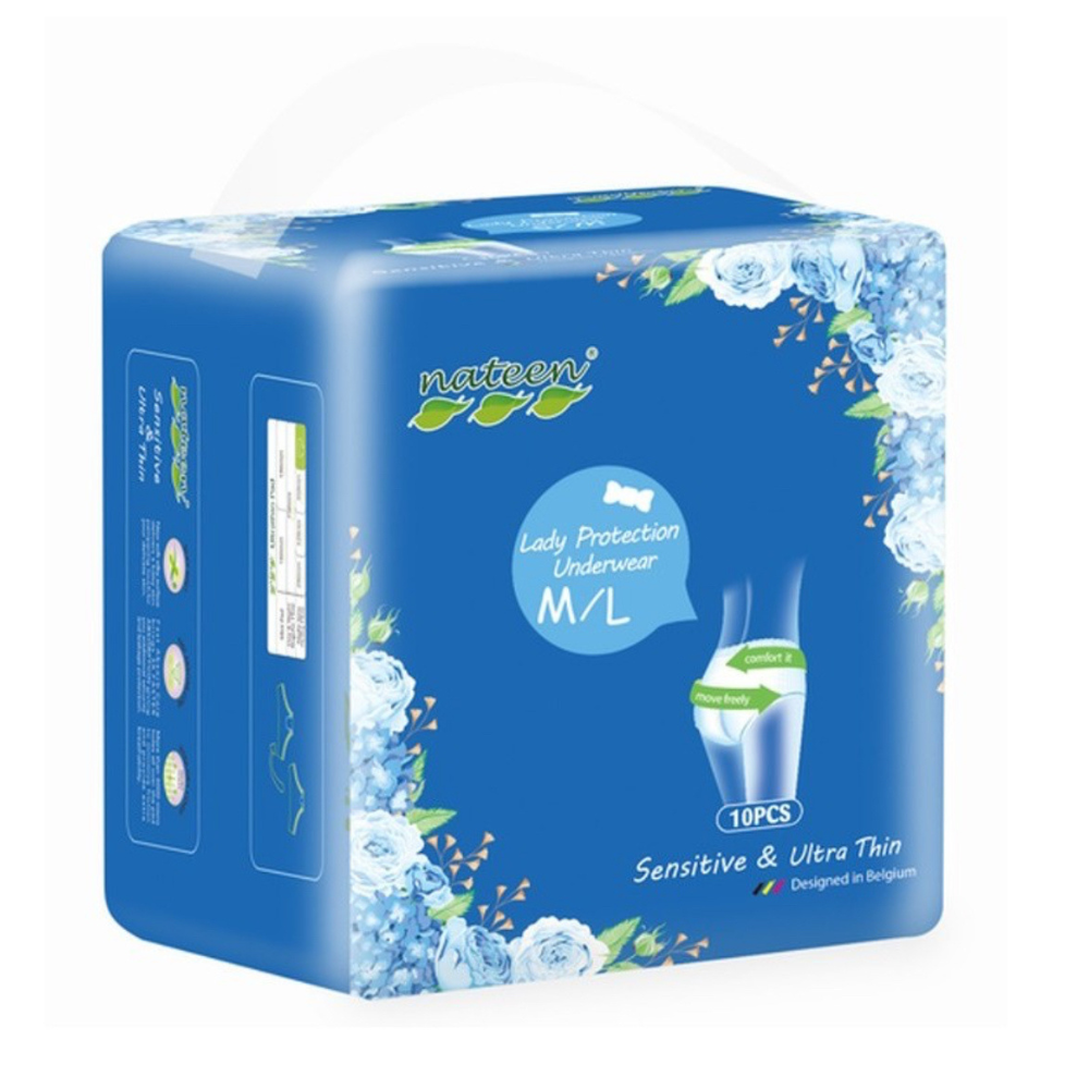Chiloti menstruali de unica folosinta, Marimea M/L, 10 bucati, Nateen