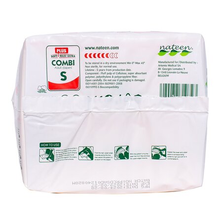 Scutece pentru adulti Combi Plus Line, Marimea S, 10 bucati, Nateen 724237