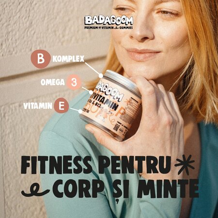 Jeleuri gumate cu multivitamine, minerale si omega 3 Multivitamin, 60 bucati, Badagoom 724472