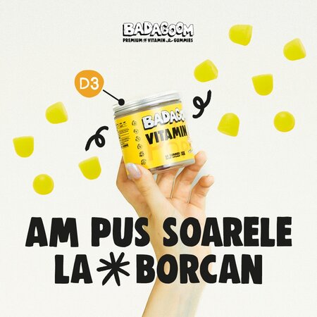 Jeleuri gumate cu vitamina D3, 60 bucati, Badagoom 724481