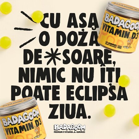 Jeleuri gumate cu vitamina D3, 60 bucati, Badagoom 724482
