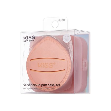 Burete make-up rotund cu suport Puff, 1 bucata, Kiss 724610