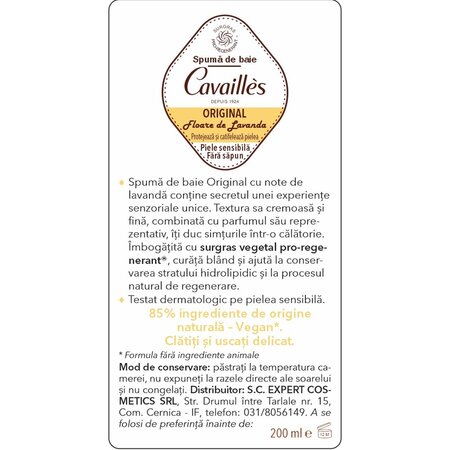 Spuma de dus Original Floare de lavanda, 200 ml, Roge Cavailles 726296
