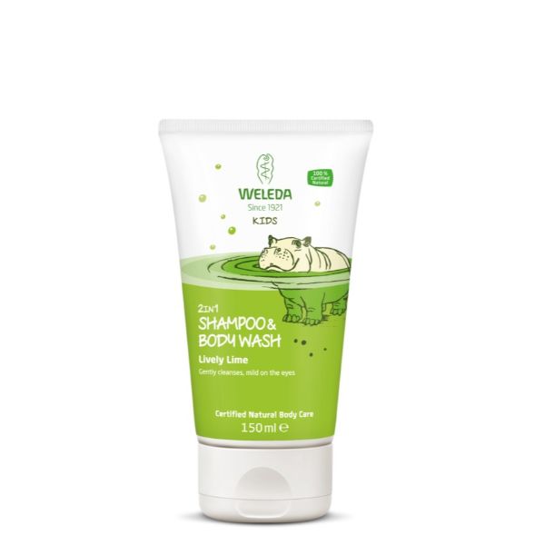 Gel de dus si sampon lime 2 in 1 pentru copii, 150 ml, Weleda