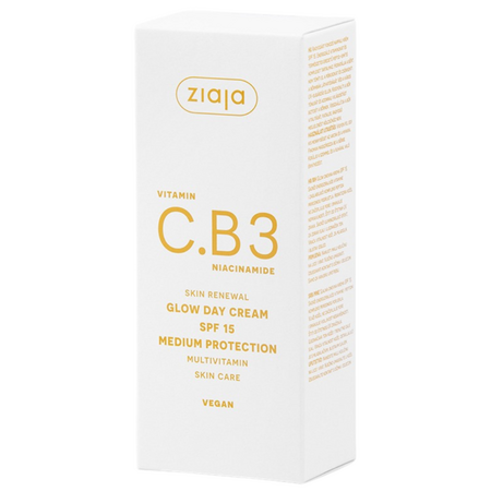 Crema hidratanta de fata cu SPF 15 Vitamin C.B3 Niacinamide, 50 ml, Ziaja 724864