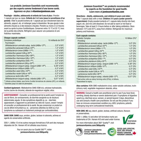 Probiotic 10 miliarde, 60 capsule vegetale, Jamieson 725343