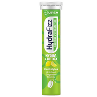 Electroliti cu aroma de lamaie Hydra Detox Hydrafizz, 16 comprimate efervescente, Upsa