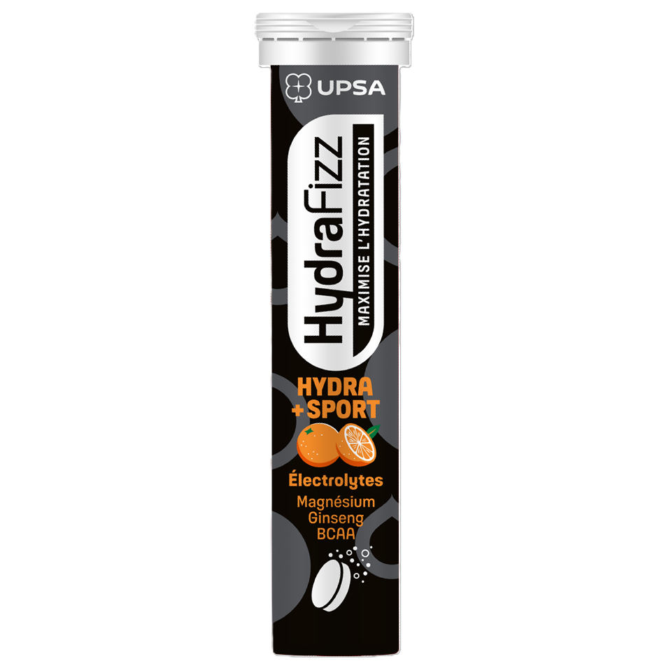 Electroliti cu aroma de portocale Hydra Sport Hydrafizz, 16 comprimate efervescente, Upsa