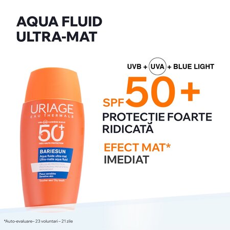 Fluid de fata ultra mat cu protectie solara SPF 50+ Bariesun, 50 ml, Uriage 725496