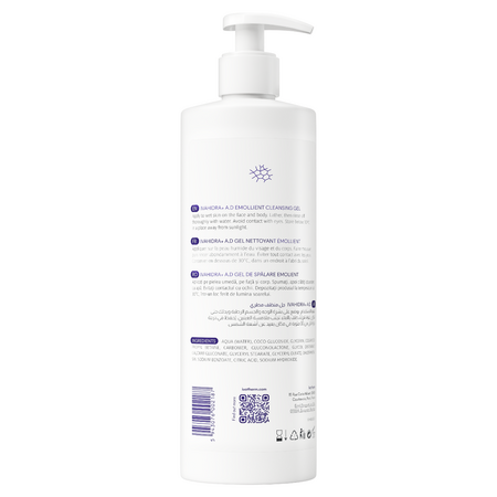 Gel de spalare emolient Ivahidra+ A.D, 450 ml, Ivatherm 725558