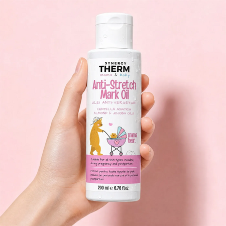 Ulei anti-vergeturi cu Centella Asiatica si Vitamina E Mama & Baby, 200 ml, Synergy Therm 726221