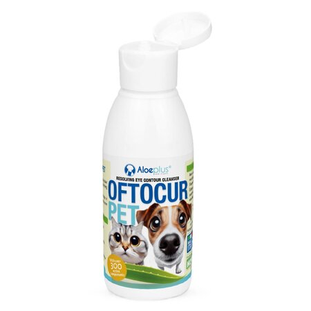 Solutie pentru curatarea ochilor pentru caini si pisici Oftocur, 100 ml, Aloeplus 726223