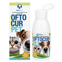 Solutie pentru curatarea ochilor pentru caini si pisici Oftocur, 100 ml, Aloeplus