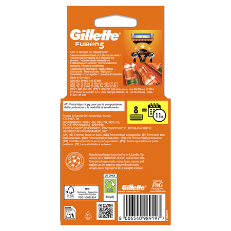 Rezerve aparat de ras Fusion5, 8 bucati, Gillette 726291