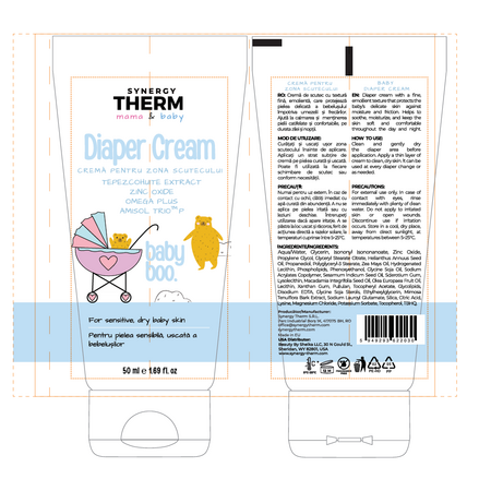 Crema pentru zona scutecului anti-iritatii Mama & Baby, 50 ml, Synergy Therm 726956