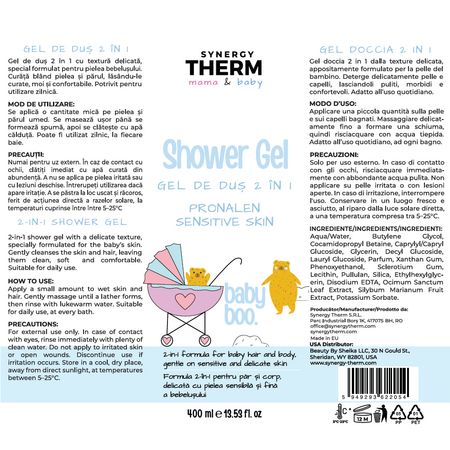 Gel de dus 2in1 pentru bebelusi Mama & Baby, 400 ml, Synergy Therm 726988