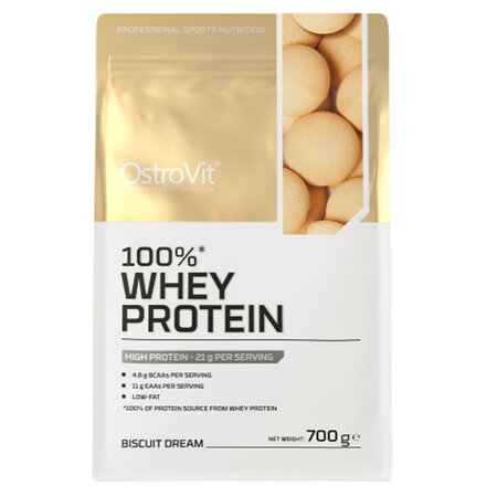 Pudra proteica din zer cu aroma de biscuiti, 700 g, OstroVit 726630