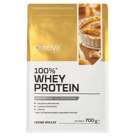 Pudra proteica din zer cu aroma de crema de zahar ars, 700 g, OstroVit 726646